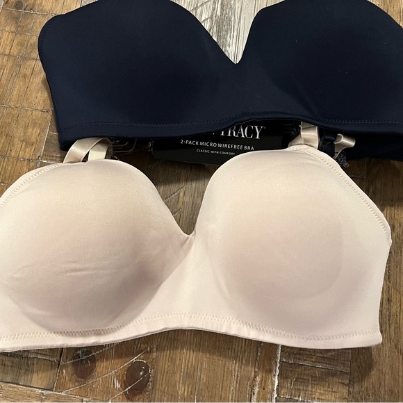 Ellen Tracy 2 pack micro wirefree bras - 38C - Picture 2 of 4